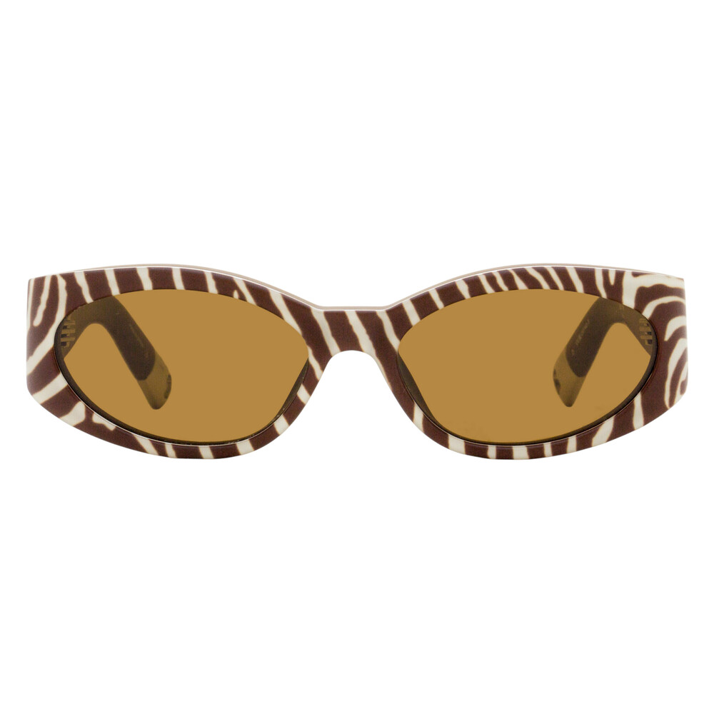 Jacquemus Ovalo Sunglasses JAC4S 011 Brown Zebra 55mm - Picture 2 of 2